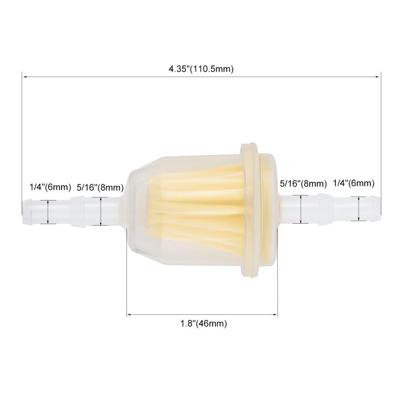 Butom AM116304 Inline Fuel Filter 25 050 22-S Fits 1/4" 5/16" ID Fuel Line For John Deer GY20709 X300 Z335E LA115 D130 LX188 X320 318 D105 E100 Z425 Stens 120-436 Kohler 7000 Series Engine - Image 2